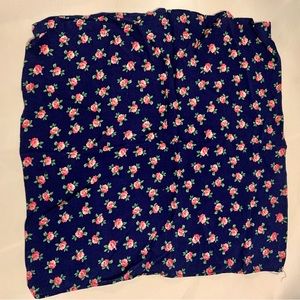 Navy Blue Pocket Square with roses